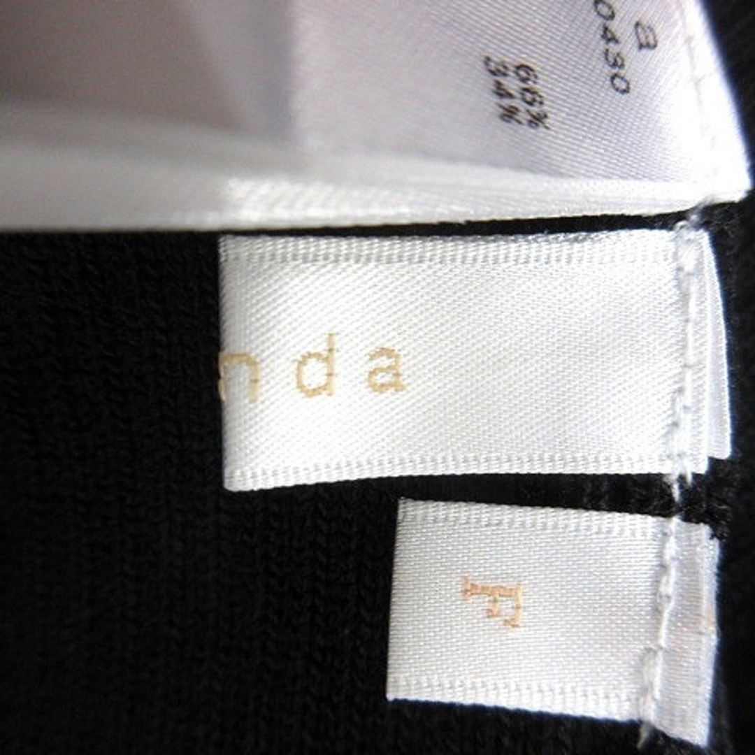 rienda(リエンダ)のリエンダ rienda ニット セーター 長袖 リブ F 黒 ブラック /MN レディースのトップス(ニット/セーター)の商品写真
