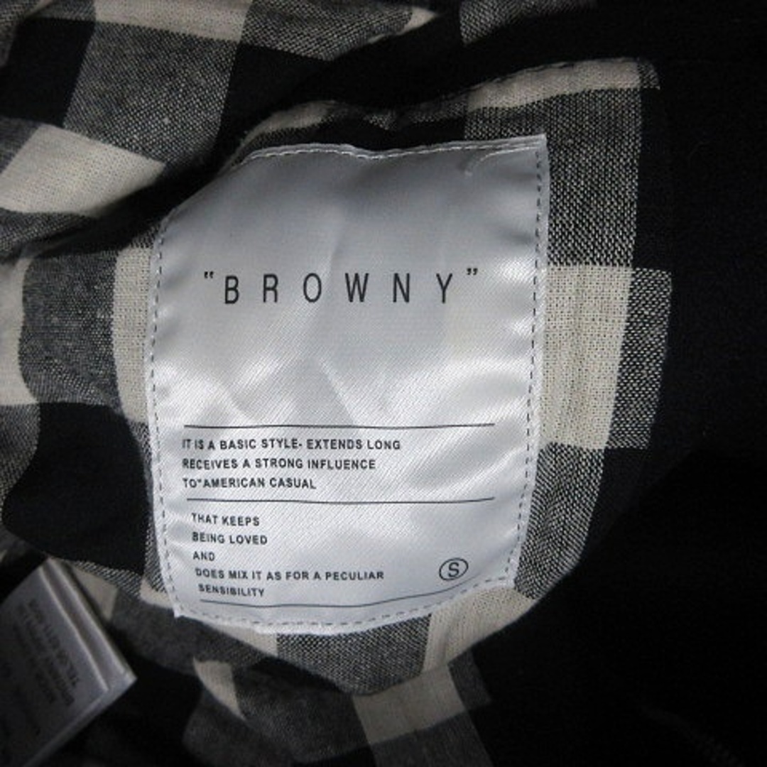 BROWNY(ブラウニー)のブラウニー ダッフルコート ショート フード 総裏地 S 紺 ネイビー ■MO メンズのジャケット/アウター(ダッフルコート)の商品写真