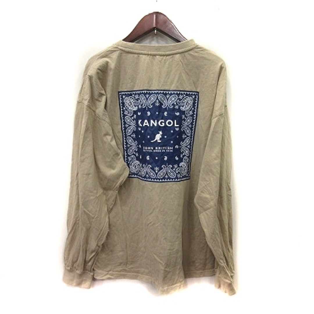 KANGOL(カンゴール)のカンゴール Tシャツ カットソー 長袖 刺繍 M ベージュ /YI メンズのトップス(Tシャツ/カットソー(七分/長袖))の商品写真