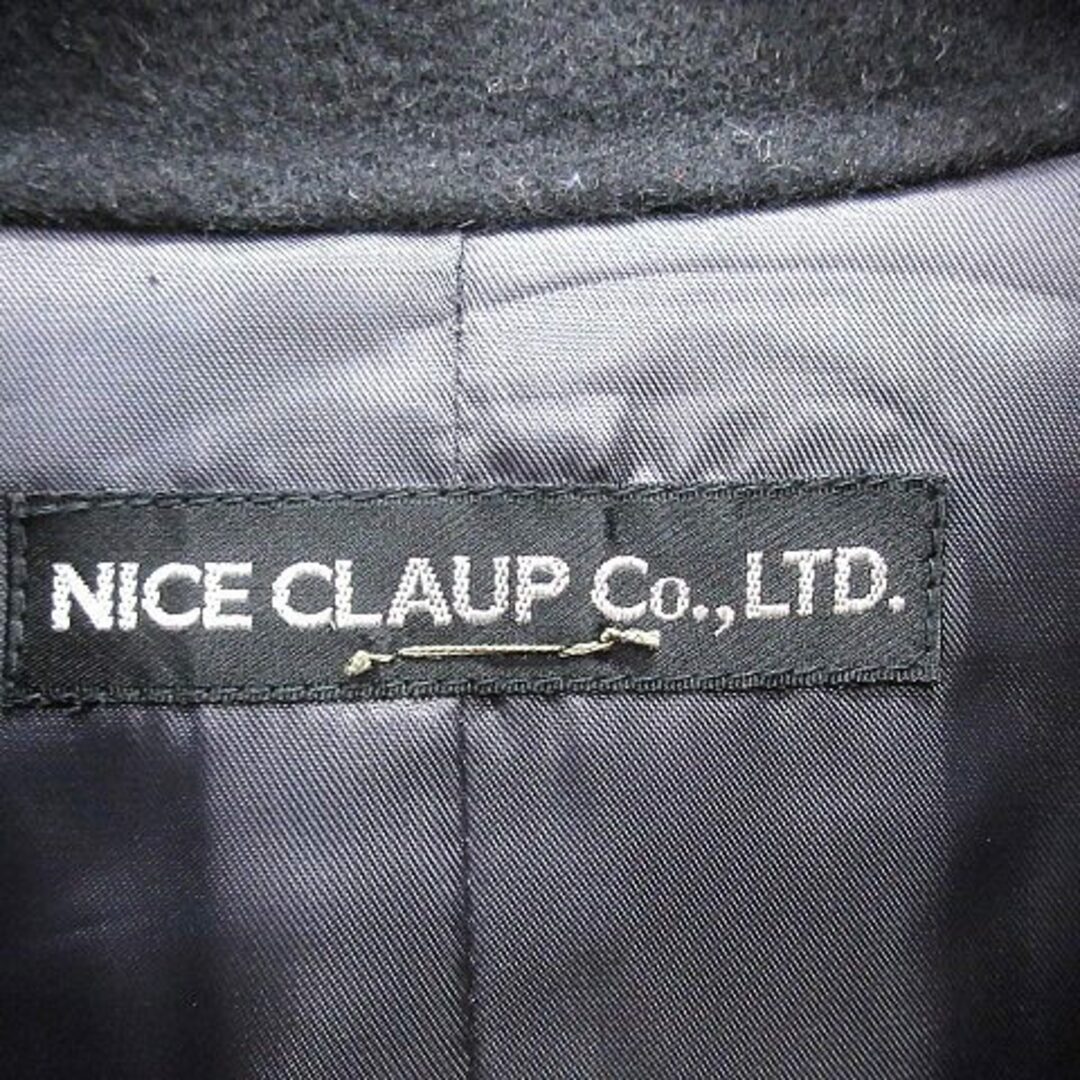 NICE CLAUP(ナイスクラップ)のナイスクラップ ステンカラーコート ロング ウール 黒 ブラック /AU ■MO レディースのジャケット/アウター(その他)の商品写真