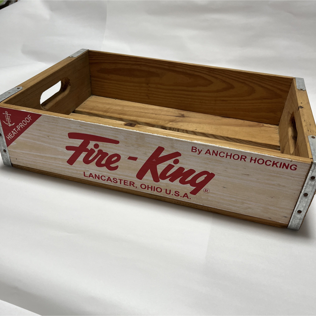 Fire-King(ファイヤーキング)のFIRE KING 木箱 インテリア/住まい/日用品のインテリア小物(その他)の商品写真