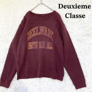 ドゥーズィエムクラス(DEUXIEME CLASSE)のドゥーズィエムクラス　プリントスウェット　ボルドー　赤　オーバーサイズ(トレーナー/スウェット)