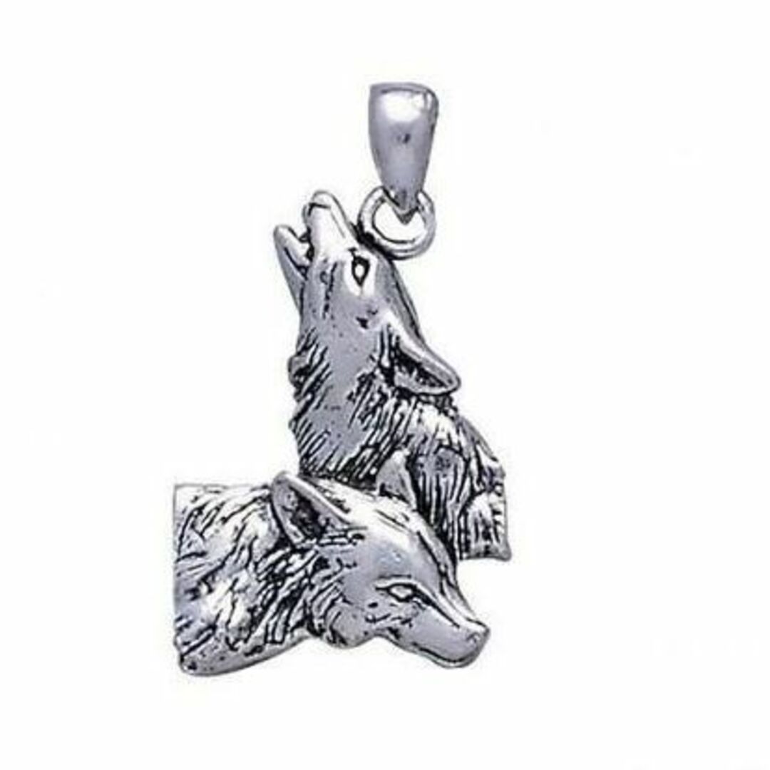 PS: Wolf Pair Silver Pendant