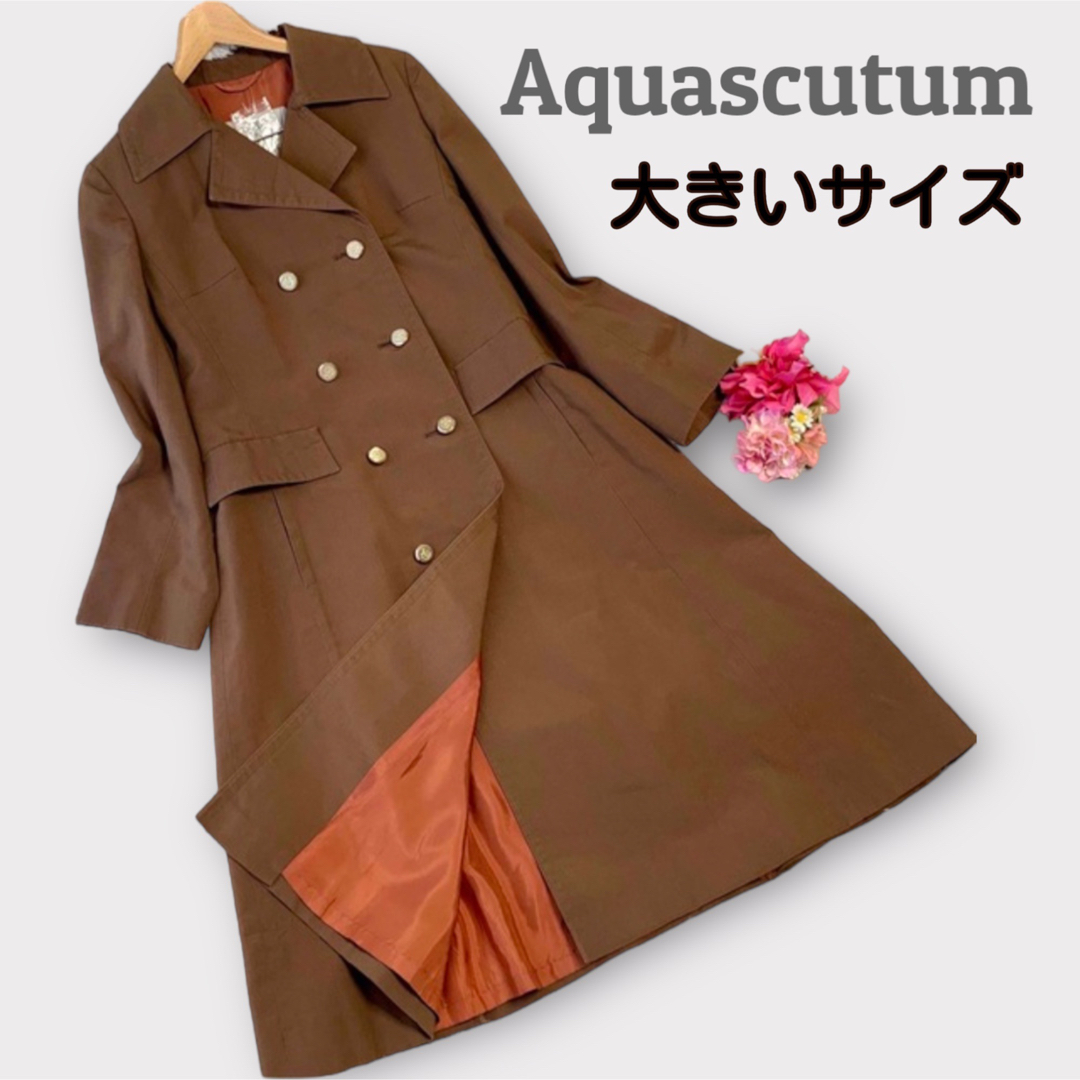 AQUA SCUTUM - 【大きいサイズ‼️撥水✨ロング丈‼️金ボタン！ダブル