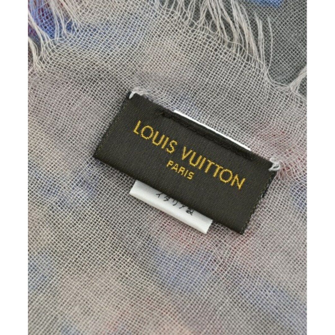 LOUIS VUITTON(ルイヴィトン)のLOUIS VUITTON ストール - グレーx紺系x白系等(総柄) 【古着】【中古】 レディースのファッション小物(ストール/パシュミナ)の商品写真