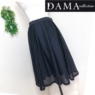 ディノス(dinos)のDAMAダーマコレクションの黒シースルー重ねスカートW67(ひざ丈スカート)