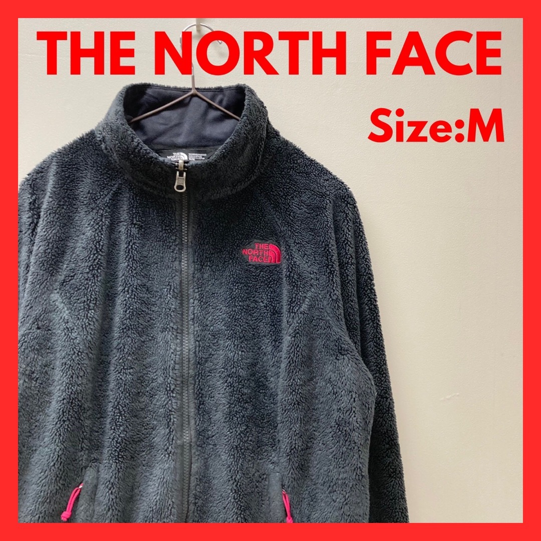 THE NORTH FACE(ザノースフェイス)の【美品】古着　ノースフェイス　フリースジャケット　レディース　Mサイズ　グレー レディースのジャケット/アウター(ブルゾン)の商品写真