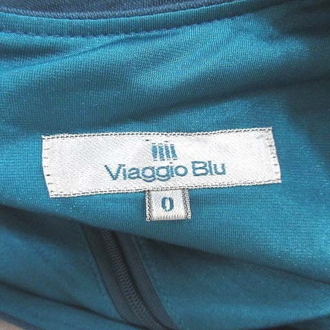 VIAGGIO BLU(ビアッジョブルー)のビアッジョブルー ワンピース ひざ丈 七分袖 タック ウール 0 青 ブルー レディースのワンピース(ひざ丈ワンピース)の商品写真