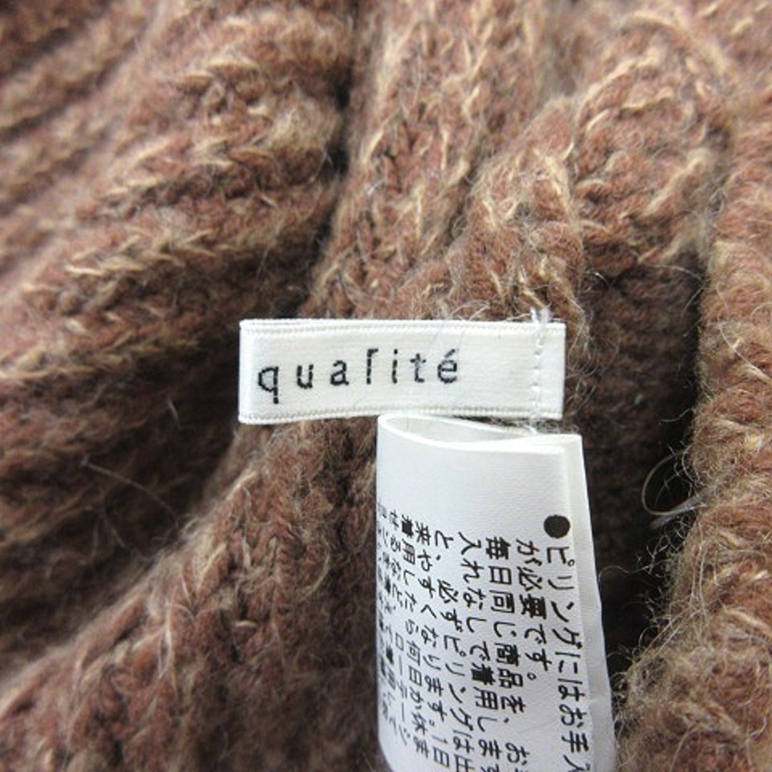 qualite(カリテ)のカリテ セーター タートルネック ノースリーブ ケーブル モヘヤ混 F 茶 レディースのトップス(ニット/セーター)の商品写真