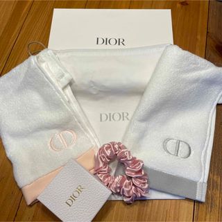 クリスチャンディオール(Christian Dior)のDior ノベルティ　タオル2枚+巾着+ヘアアクセサリー(ノベルティグッズ)