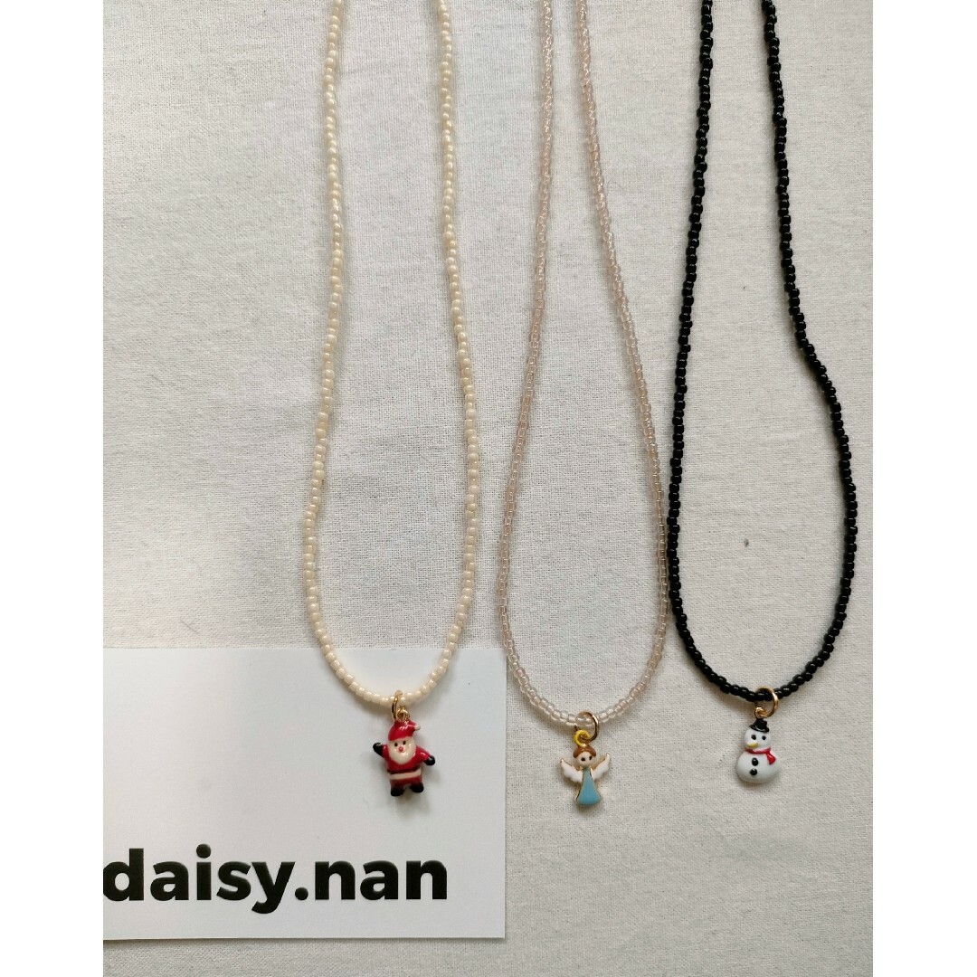 BEAUTY&YOUTH UNITED ARROWS(ビューティアンドユースユナイテッドアローズ)のsnowman✕blackネックレス ハンドメイドのアクセサリー(ネックレス)の商品写真