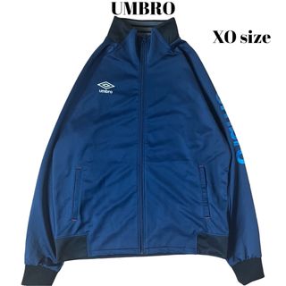 349 美品　アンブロ　ロゴ　袖ライン　トラックジャケット　ジャージ　紺