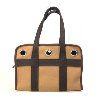 エルメス(Hermes)のエルメス HERMES ドッグキャリー H800639EK01 ペット 犬 トートバッグ 5キロ以下の小型犬用バッグ カバン ペット用キャリーバッグ ボストンバッグ ナイロン フォーヴ / フー ブラウン 美品(ボストンバッグ)