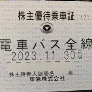 東急電車バス株主優待乗車証(鉄道乗車券)