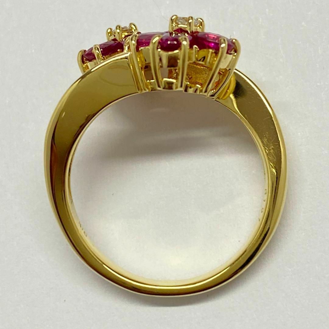 K18  高品質 ルビーリング  R1.97ct  D0.62ct   18金 レディースのアクセサリー(リング(指輪))の商品写真