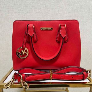 美品 MICHAEL KORS マイケルコース トートバッグ ショルダーバッグ 肩掛け バッグ レザー レッド 赤 レディース メンズ ファッション USED