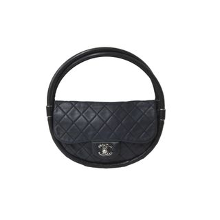 シャネル(CHANEL)のCHANEL シャネル ハンドバッグ マトラッセ ミニフラフープ 18番台 ラムスキン ブラック シルバー金具 良品 中古 57004(ハンドバッグ)