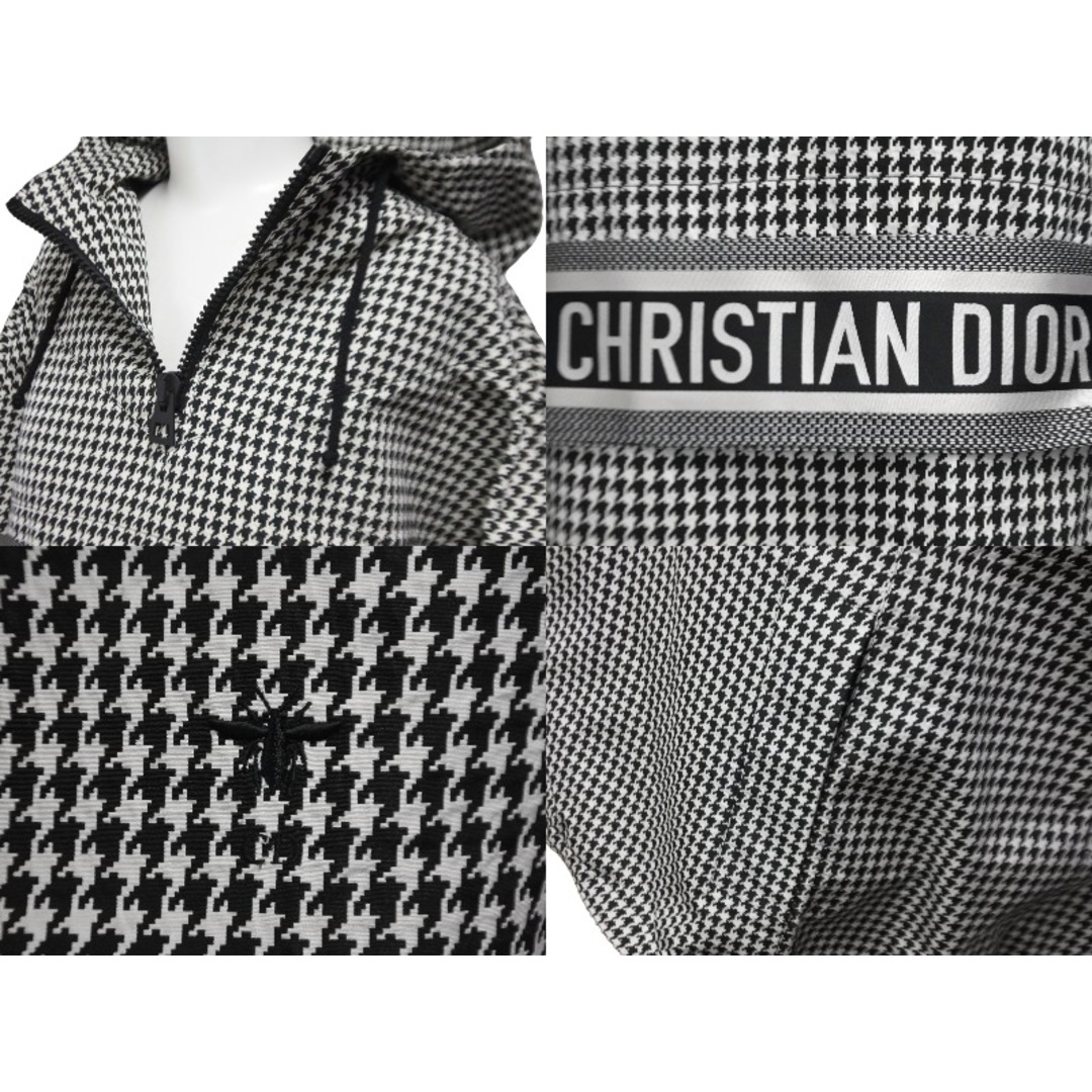 Christian Dior(クリスチャンディオール)のChristian Dior クリスチャンディオール オーバーサイズアノラック 017C10A2856 千鳥柄 モノクロ サイズXS 美品 中古 54549 レディースのジャケット/アウター(その他)の商品写真