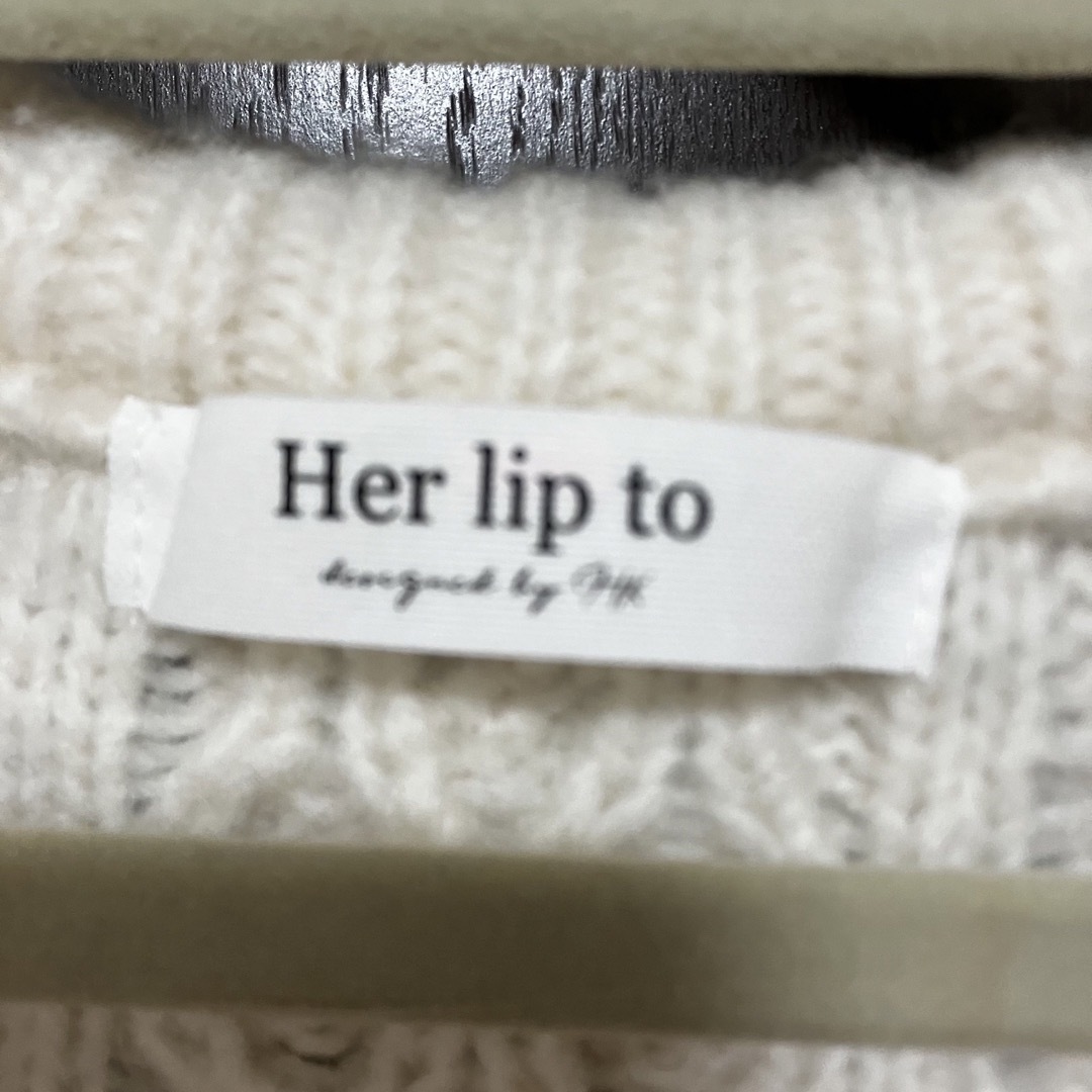 Her lip to - herlipto Double Bow Cable Knit Cardiganの通販 by