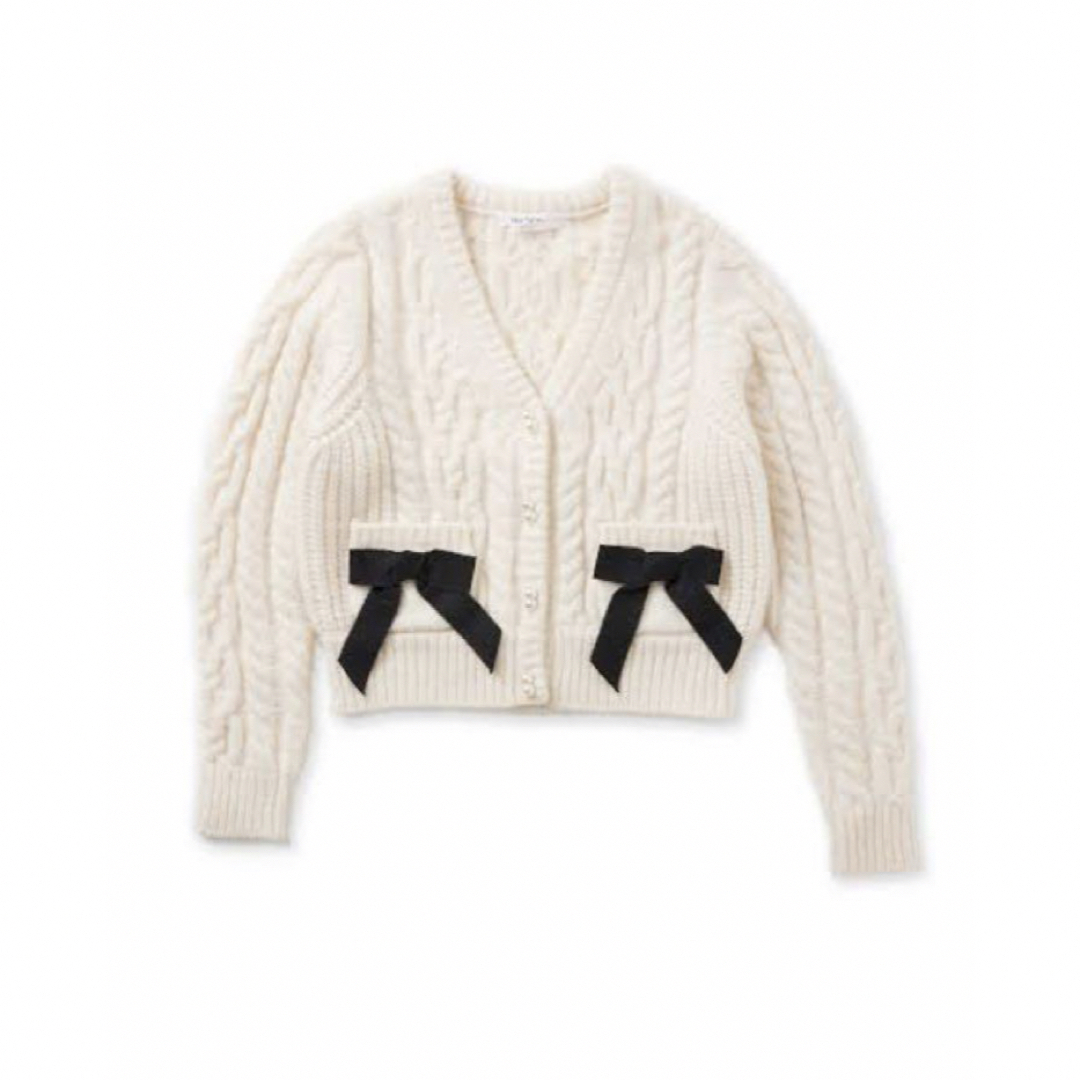 herlipto Double Bow Cable Knit Cardigan77袖丈