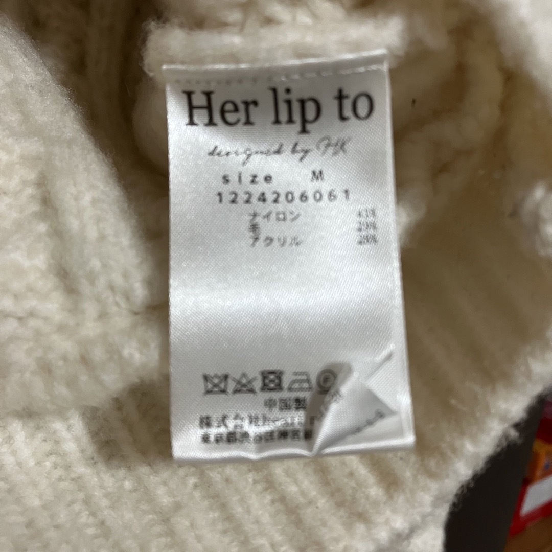 Her lip to - herlipto Double Bow Cable Knit Cardiganの通販 by