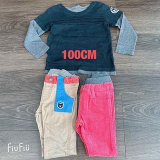 ミキハウスなど　100cm まとめ売り　3点(パンツ/スパッツ)