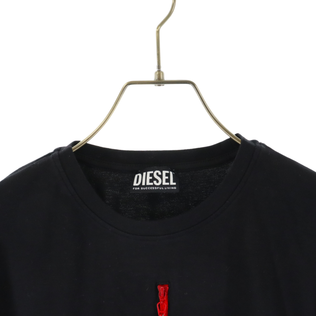 DIESEL(ディーゼル)のDIESEL ディーゼル センタージップ 長袖Tシャツ ロングスリーブカットソー ブラック レディース A054190LEAA レディースのトップス(Tシャツ(長袖/七分))の商品写真