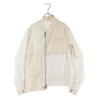 ディオール(Dior)のDIOR ディオール 22SS ×sacai ディオール サカイ ドッキングデザイン ハイブリッド ボンバージャケット 213C443A4732 ホワイト(フライトジャケット)