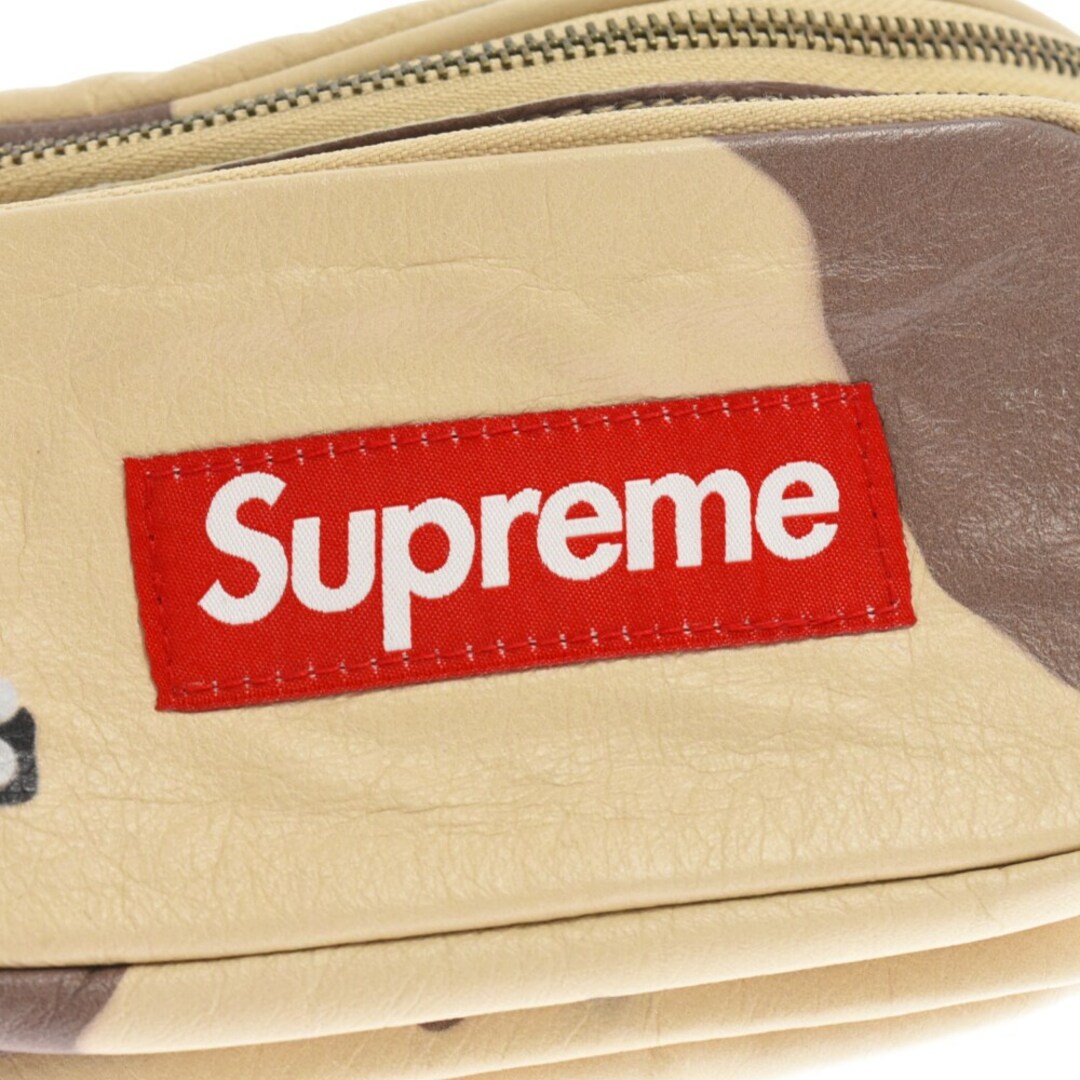 SUPREME シュプリーム 17SS Leather Waist Bag Desert Camo ボックスロゴ レザーデザートカモ　ウエストバッグ　 ベージュ