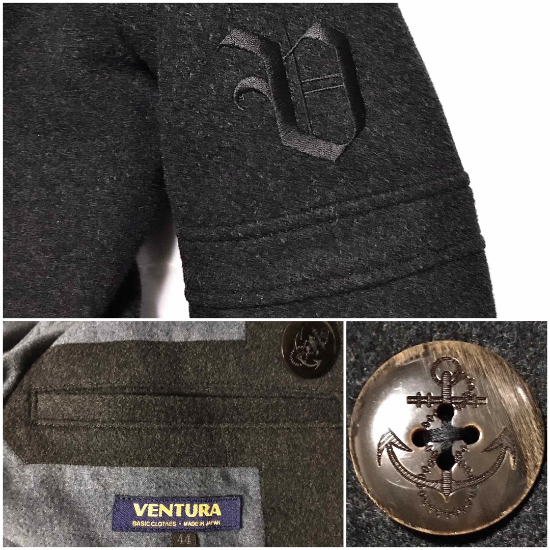 VENTURA(ベンチュラ)の新品近い美品VENTURA送料込GDC定価6万円程カシミヤ毛ピーコートジャケット メンズのジャケット/アウター(ピーコート)の商品写真