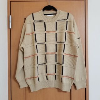 希少 LANCEL ランセル アシンメトリー 総柄 ロングニット コート