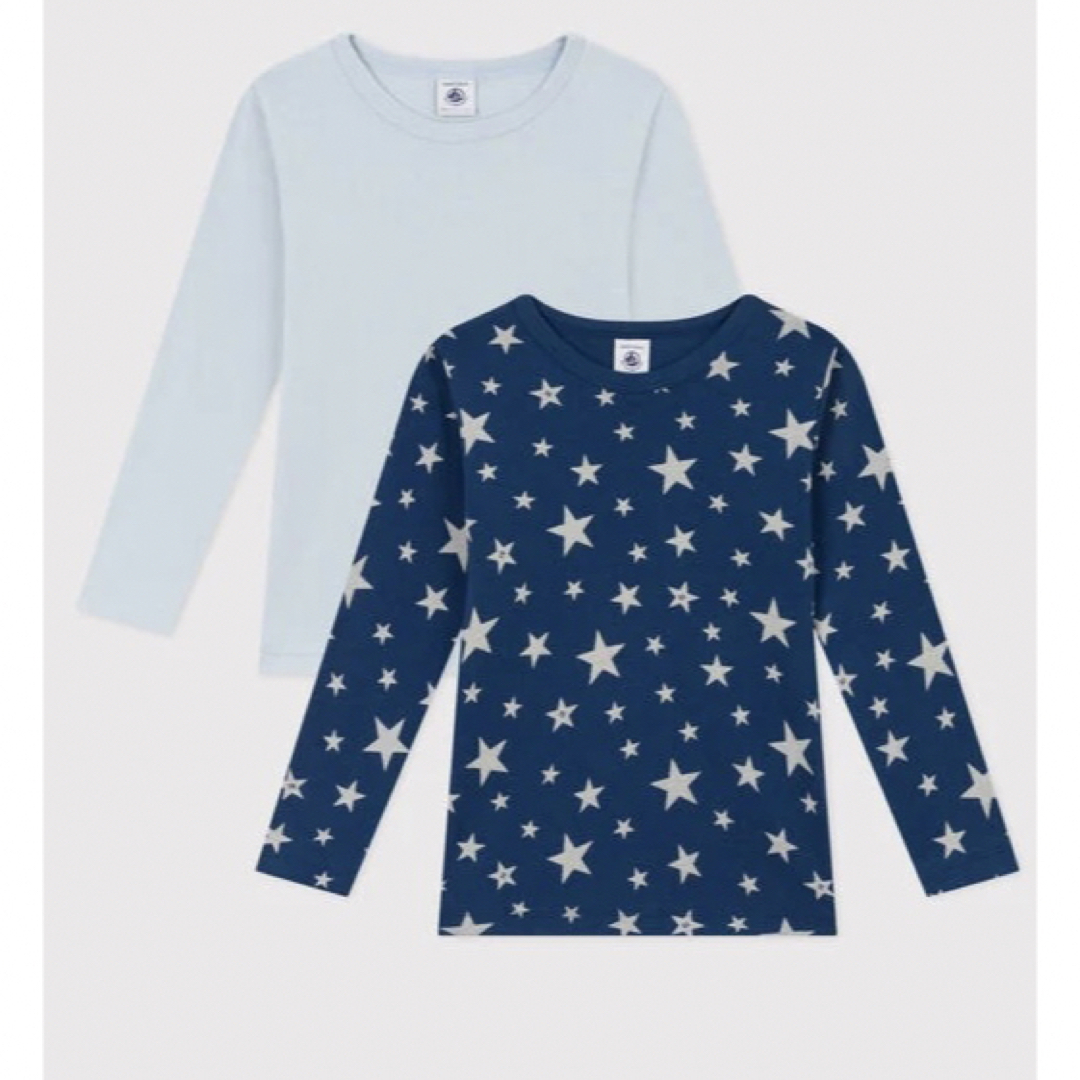 PETIT BATEAU(プチバトー)の新品 新作 プチバトー 長袖 Ｔシャツ 星柄 ２枚組 12ans キッズ/ベビー/マタニティのキッズ服男の子用(90cm~)(その他)の商品写真