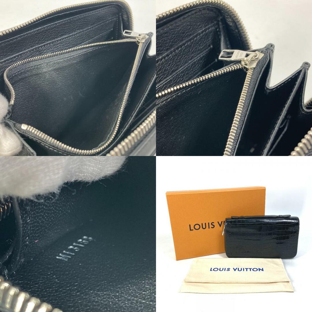 ルイヴィトン LOUIS VUITTON ジッピーXL N92971 エキゾチックレザー トラベルケース ラウンドファスナー 長財布 クロコダイル ブラックファッション小物