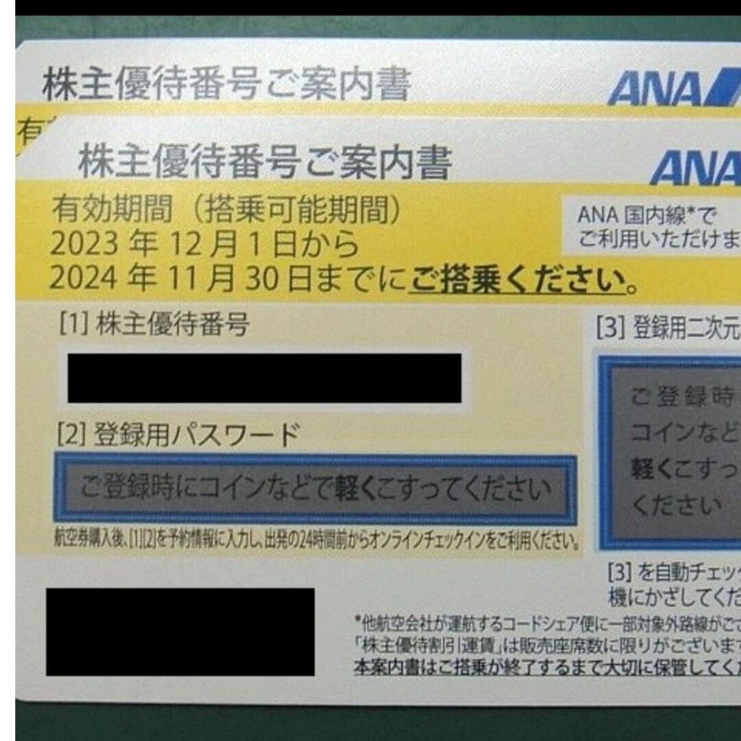 ANA株主優待券 2枚 チケットの優待券/割引券(その他)の商品写真