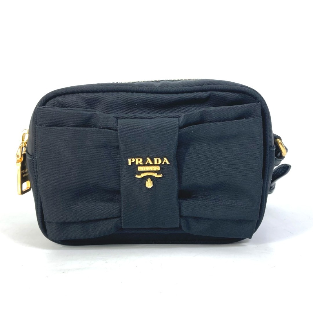 PRADA プラダ ナイロン ミニポーチ リボン 黒