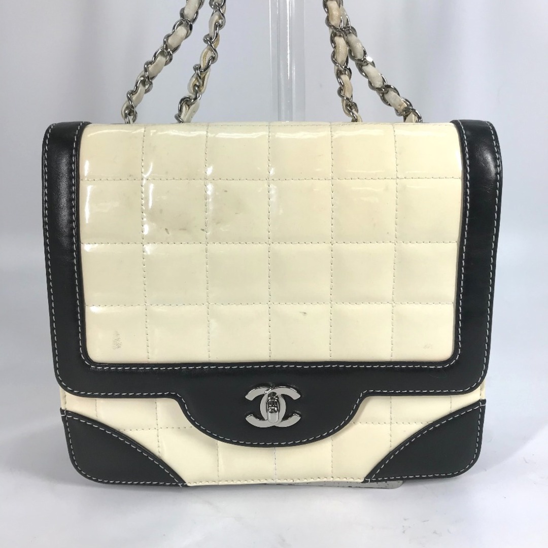 CHANEL シャネル チョコバー パテント ショルダーバッグ ハンドバッグ