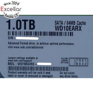 ウェスタンデジタル(Western Digital)のWestern Digital製HDD　WD10EARX　1TB SATA600　0～100時間以内(PC周辺機器)