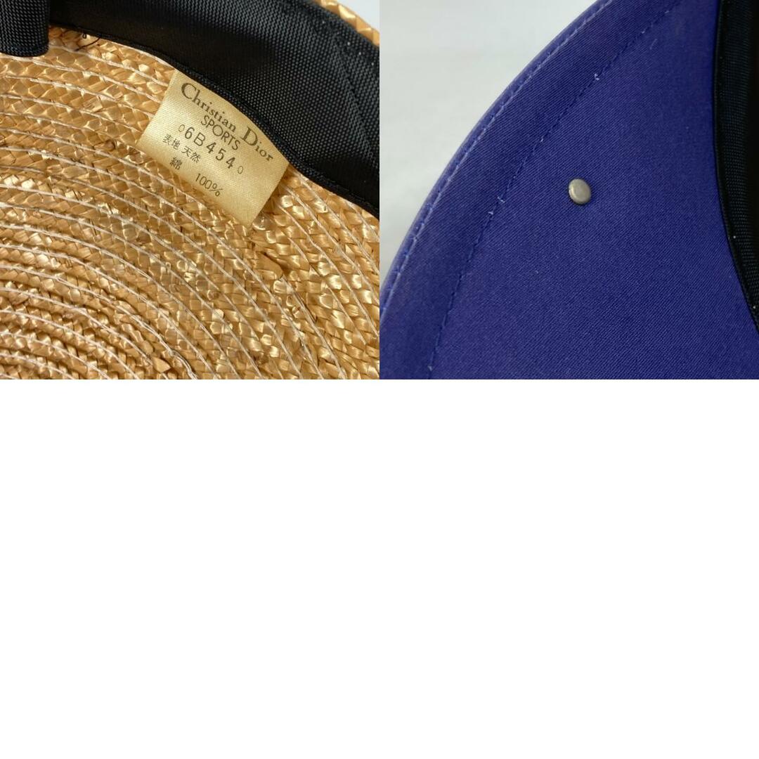 Dior(ディオール)のディオール Dior ストローキャップ スポーツ 帽子 キャップ帽 リボン りぼん 帽子 コットン ネイビー/ベージュ レディースの帽子(ハット)の商品写真