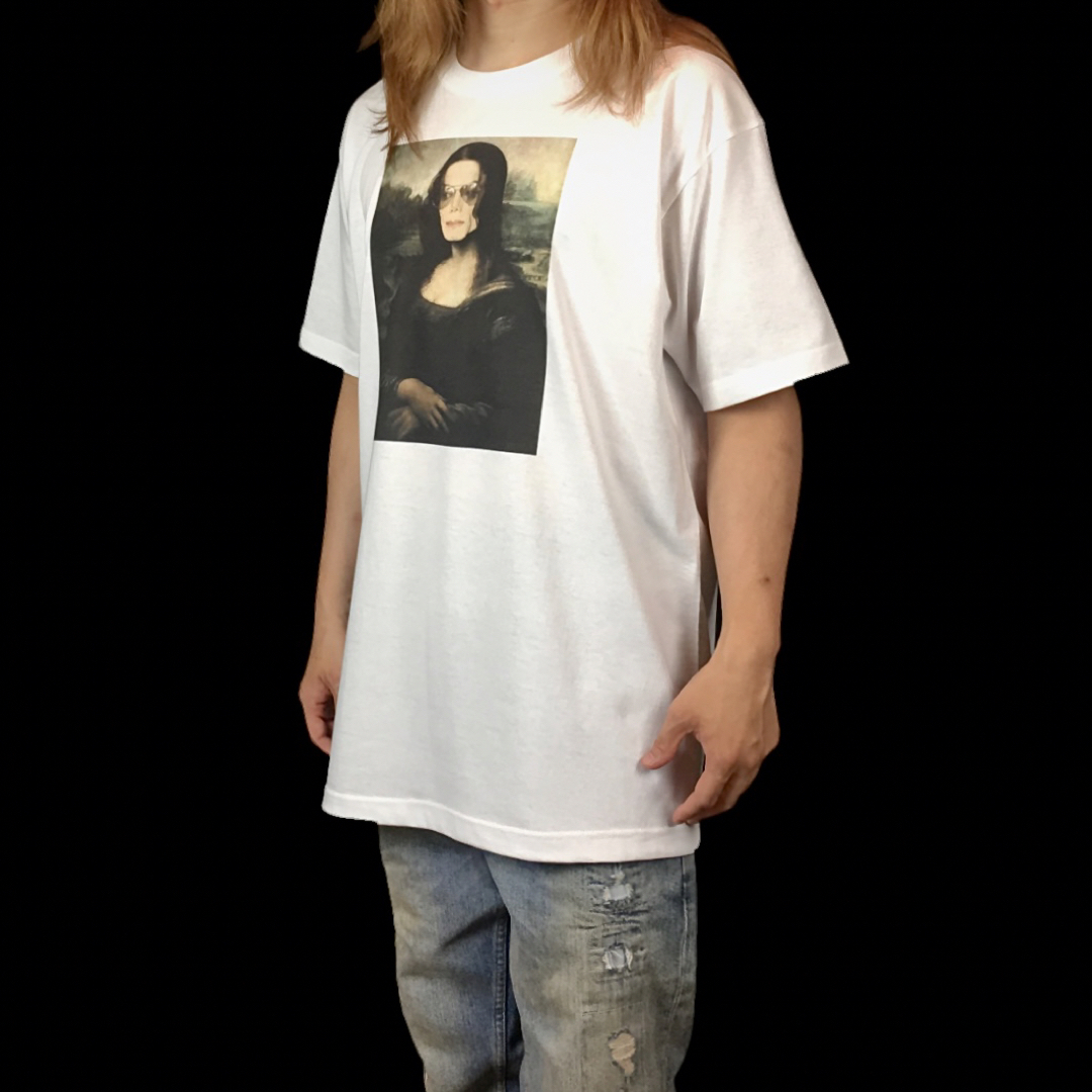 新品 モナリザ マイケルジャクソン アイコラ 絵画アートパロディ ビッグTシャツ メンズのトップス(Tシャツ/カットソー(半袖/袖なし))の商品写真