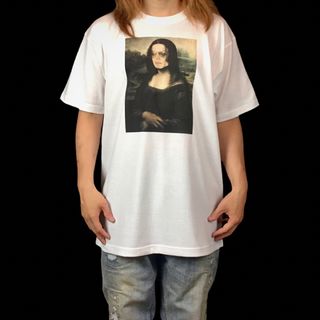 新品 モナリザ マイケルジャクソン アイコラ 絵画アートパロディ ビッグTシャツ(Tシャツ/カットソー(半袖/袖なし))