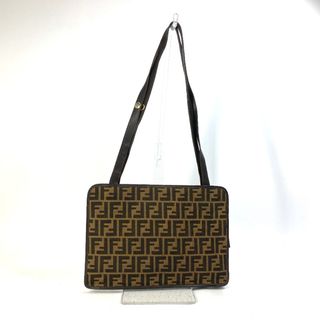 フェンディ(FENDI)のフェンディ FENDI ズッカ ヴィンテージ 肩掛け カバン トートバッグ ショルダーバッグ レザー/キャンバス ブラウン(ショルダーバッグ)