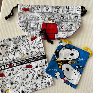 スヌーピー(SNOOPY)の【新品】スヌーピー　巾着袋　(ランチボックス巾着)