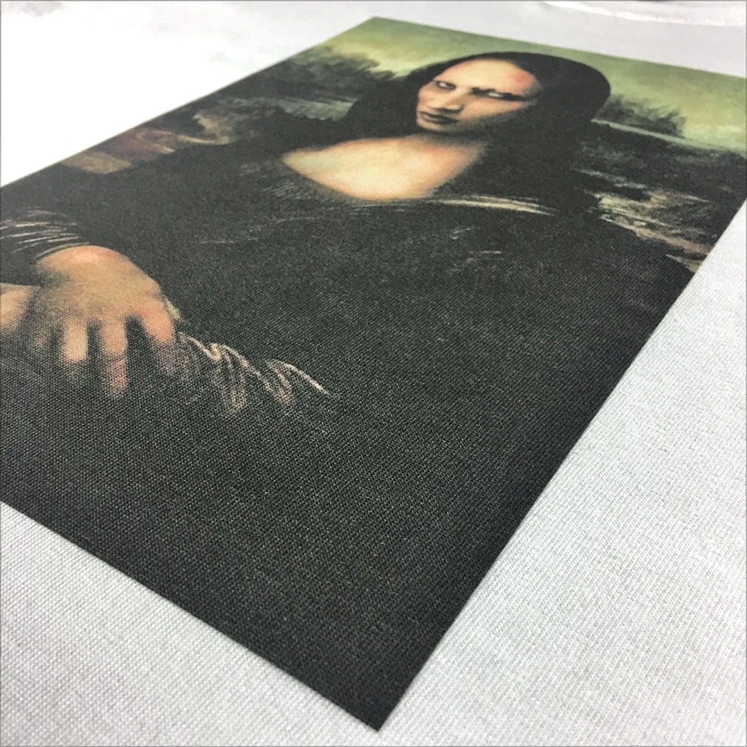 新品 マリリンマンソン モナリザ アイコラ 絵画 パロディ 白 ビッグ Tシャツ メンズのトップス(Tシャツ/カットソー(半袖/袖なし))の商品写真