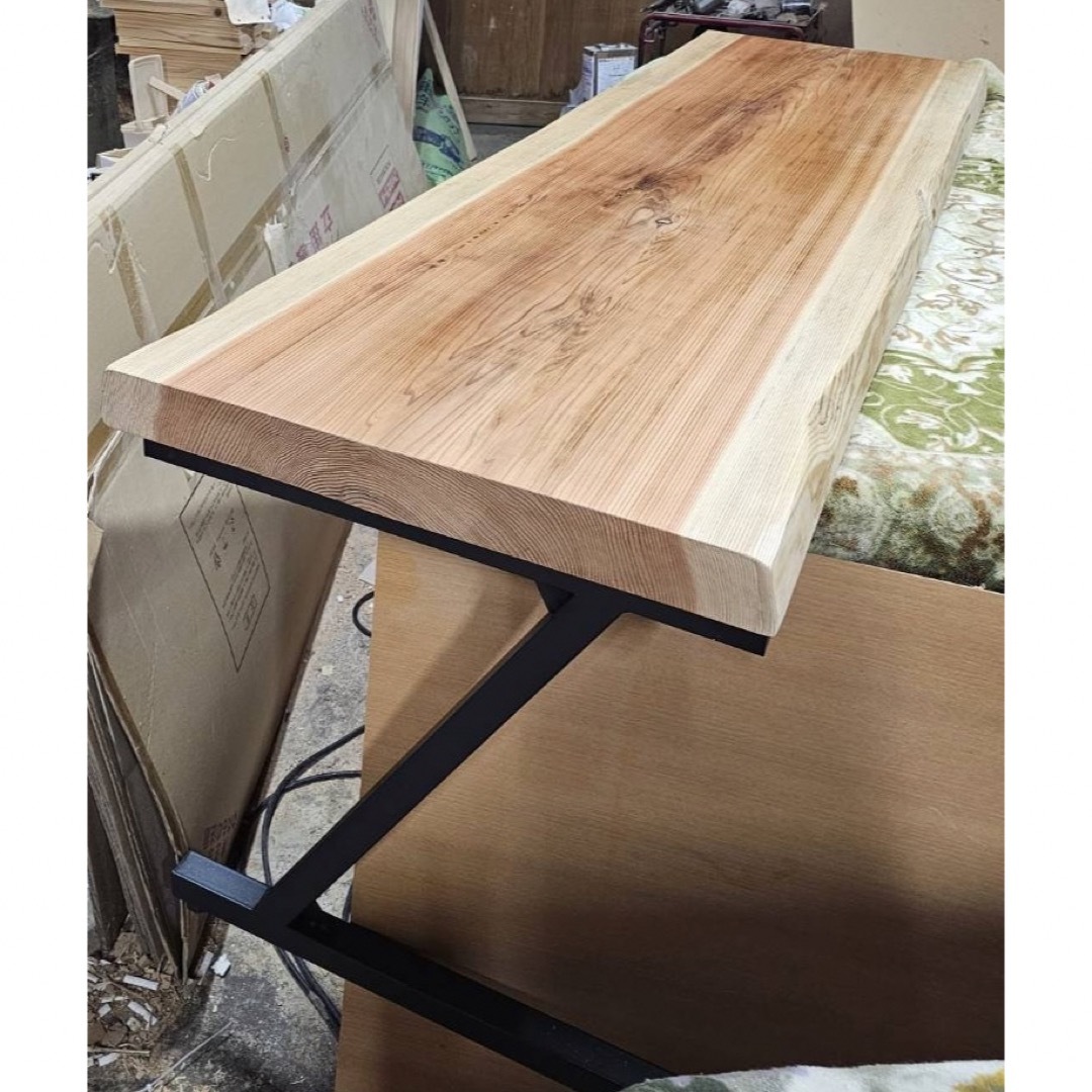 机/テーブル杉 一枚板 ダイニングテーブル カウンター インテリア