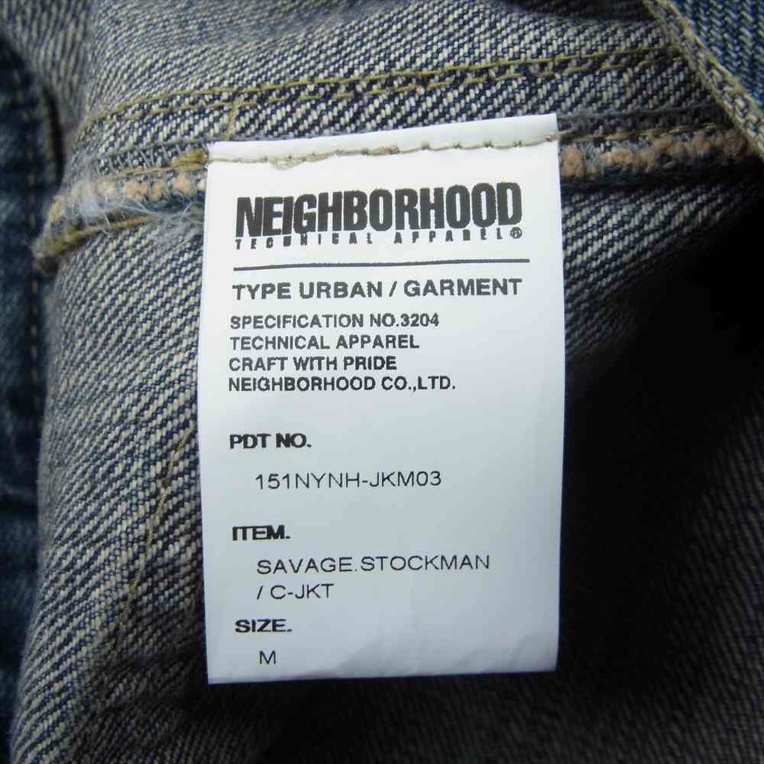 NEIGHBORHOOD(ネイバーフッド)のNEIGHBORHOOD ネイバーフッド 15SS 151NYNH-JKM03 SAVAGE STOCKMAN C-JKT サベージ ストックマン デニム ジャケット インディゴブルー系 M【中古】 メンズのジャケット/アウター(その他)の商品写真