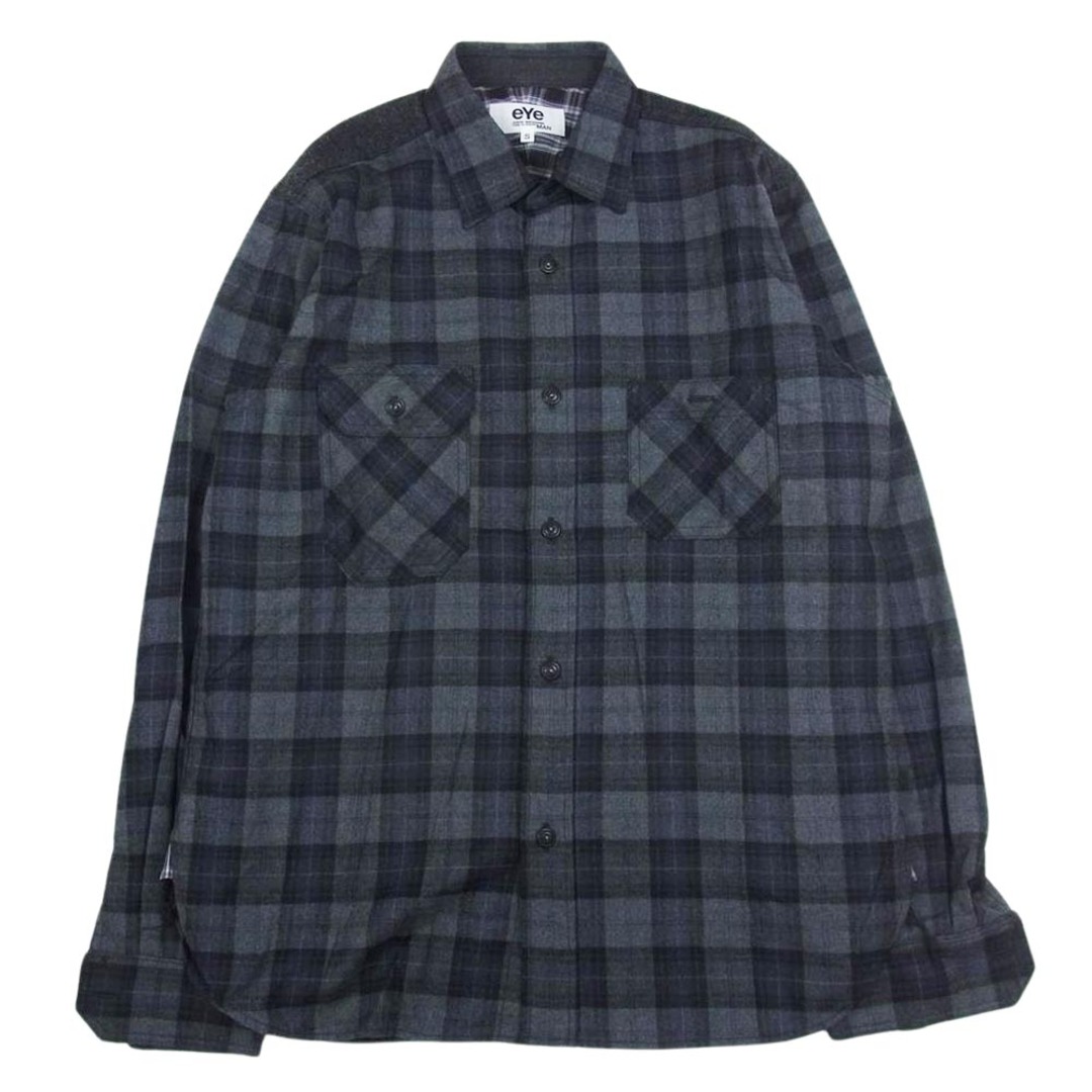 JUNYA WATANABE COMME des GARCONS ジュンヤワタナベコムデギャルソン 長袖シャツ 21AW WH-B905 チェック フランネル シャツ グレー系 S