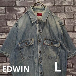 エドウィン(EDWIN)のEDWIN 503  エドウィン　ジージャンデニムジャケット 半袖デニムシャツL(Gジャン/デニムジャケット)