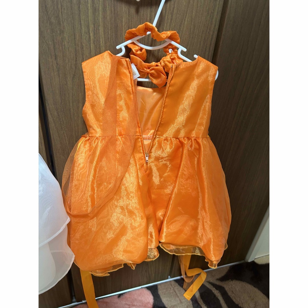 ベビードレス　オレンジドレス　ベビー服 キッズ/ベビー/マタニティのベビー服(~85cm)(セレモニードレス/スーツ)の商品写真