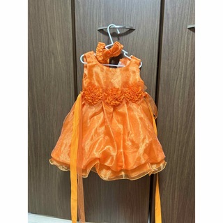 ベビードレス　オレンジドレス　ベビー服(セレモニードレス/スーツ)