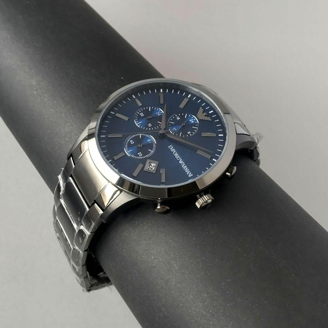 Emporio Armani - シルバー/紺ネイビー新品EMPORIO ARMANIメンズ腕時計